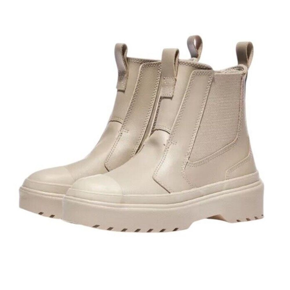 Converse Chuck Taylor All Star Lugged Leather Chelsea Boots Beige A08395C - Picture 2 of 6